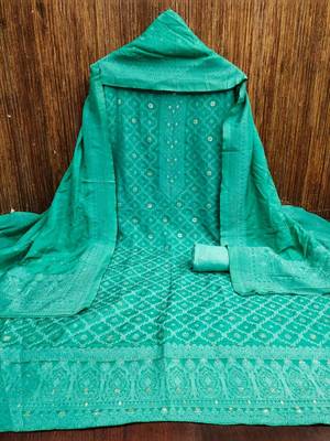 embroidered unstitched dress material 3