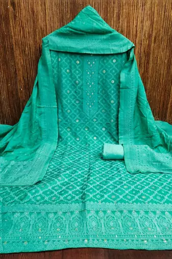 embroidered unstitched dress material