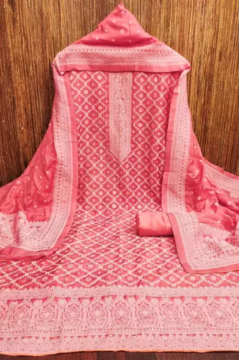 embroidered unstitched dress material
