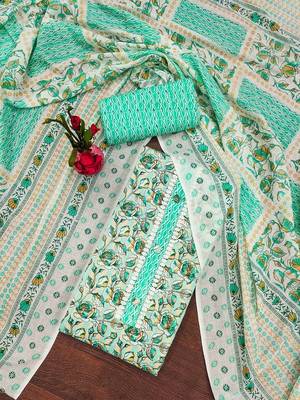 floral printed unstitched dress material 1