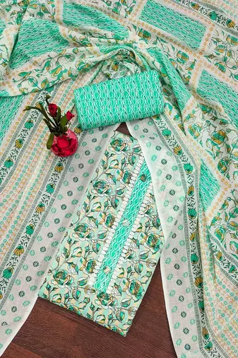 floral printed unstitched dress material