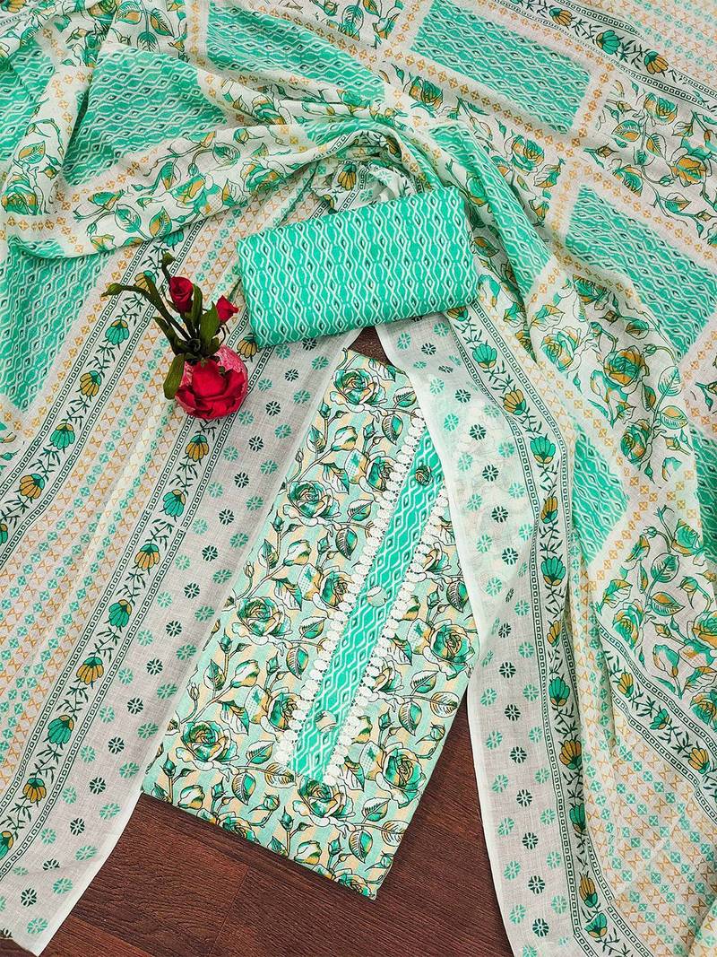 floral printed unstitched dress material