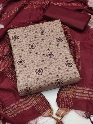 embroidered unstitched dress material 1