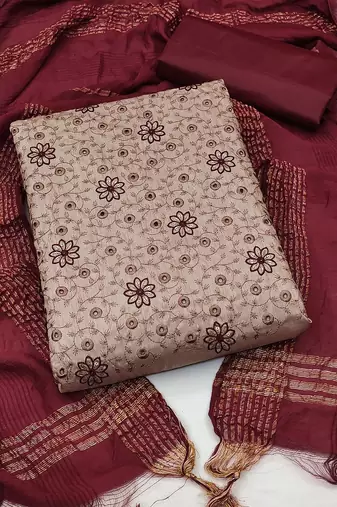 embroidered unstitched dress material