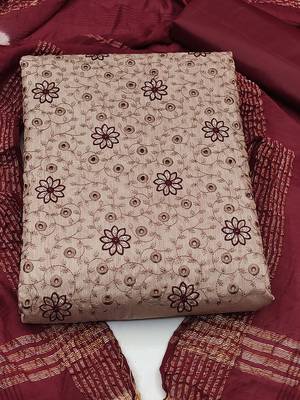 embroidered unstitched dress material 2