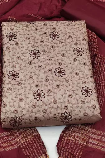 embroidered unstitched dress material