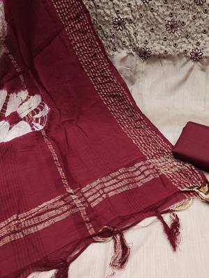 embroidered unstitched dress material 4