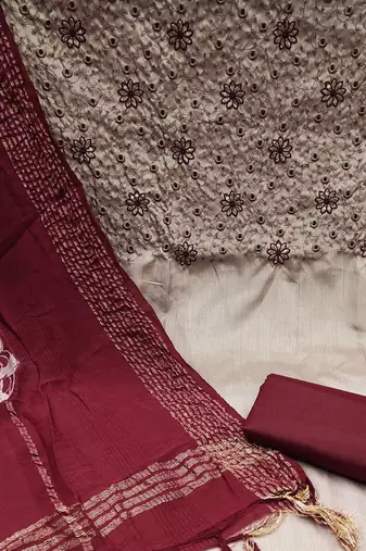 embroidered unstitched dress material