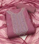 embroidered sequinned cotton unstitched dress material