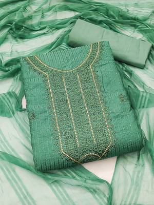 embroidered cotton unstitched dress material 1