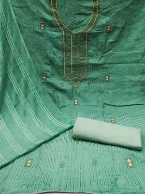 embroidered cotton unstitched dress material 3