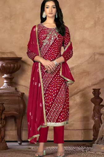 embellished unstitched dress material
