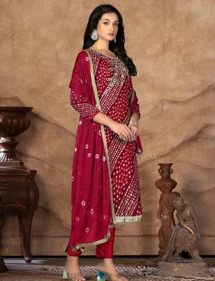 embellished unstitched dress material 3