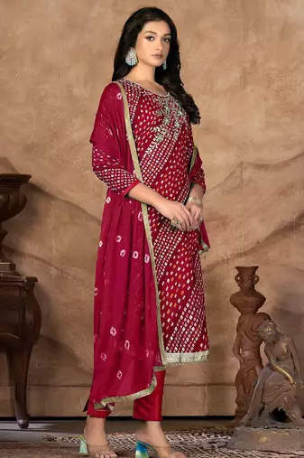 embellished unstitched dress material