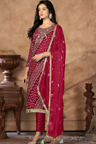 embellished unstitched dress material