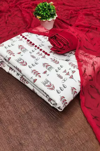 floral printed unstitched dress material