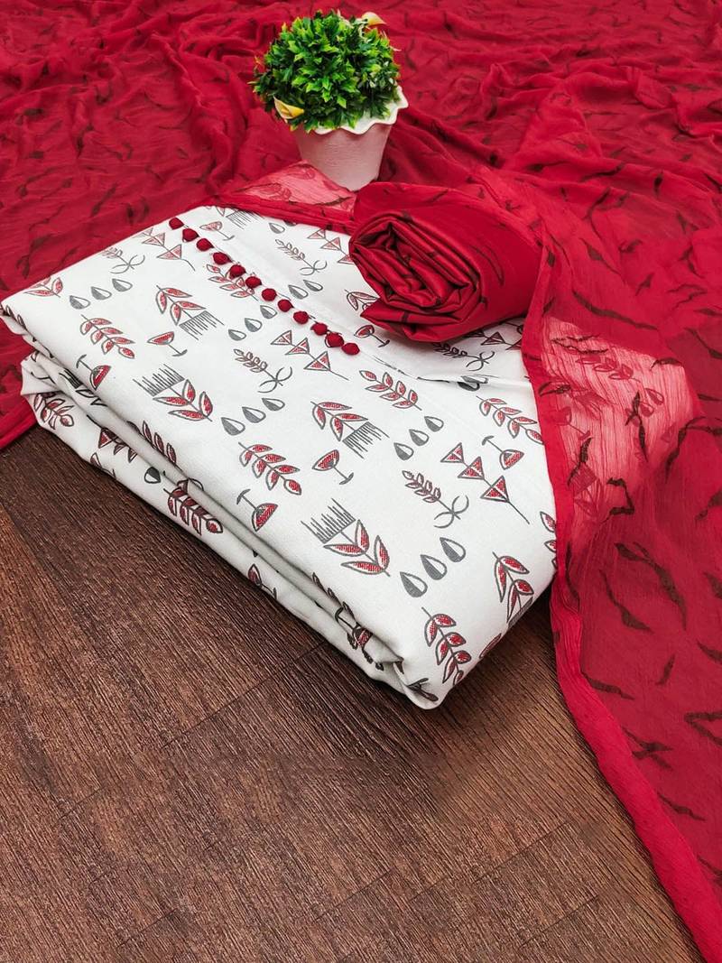 floral printed unstitched dress material
