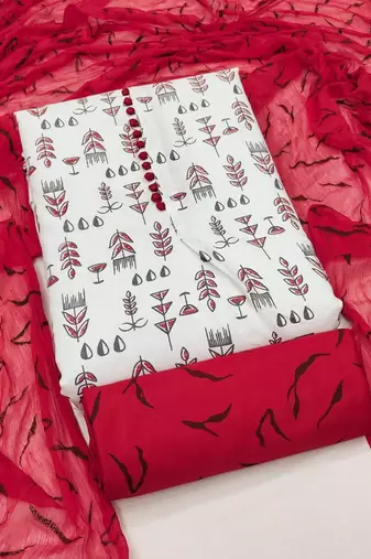 floral printed unstitched dress material