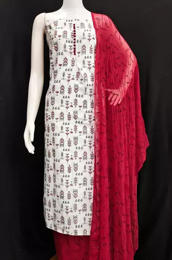 floral printed unstitched dress material