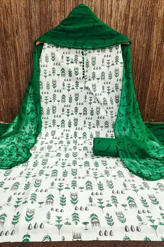 tribal printed cotton unstitched dress material