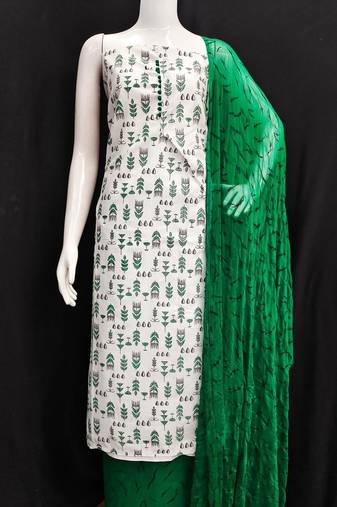 tribal printed cotton unstitched dress material