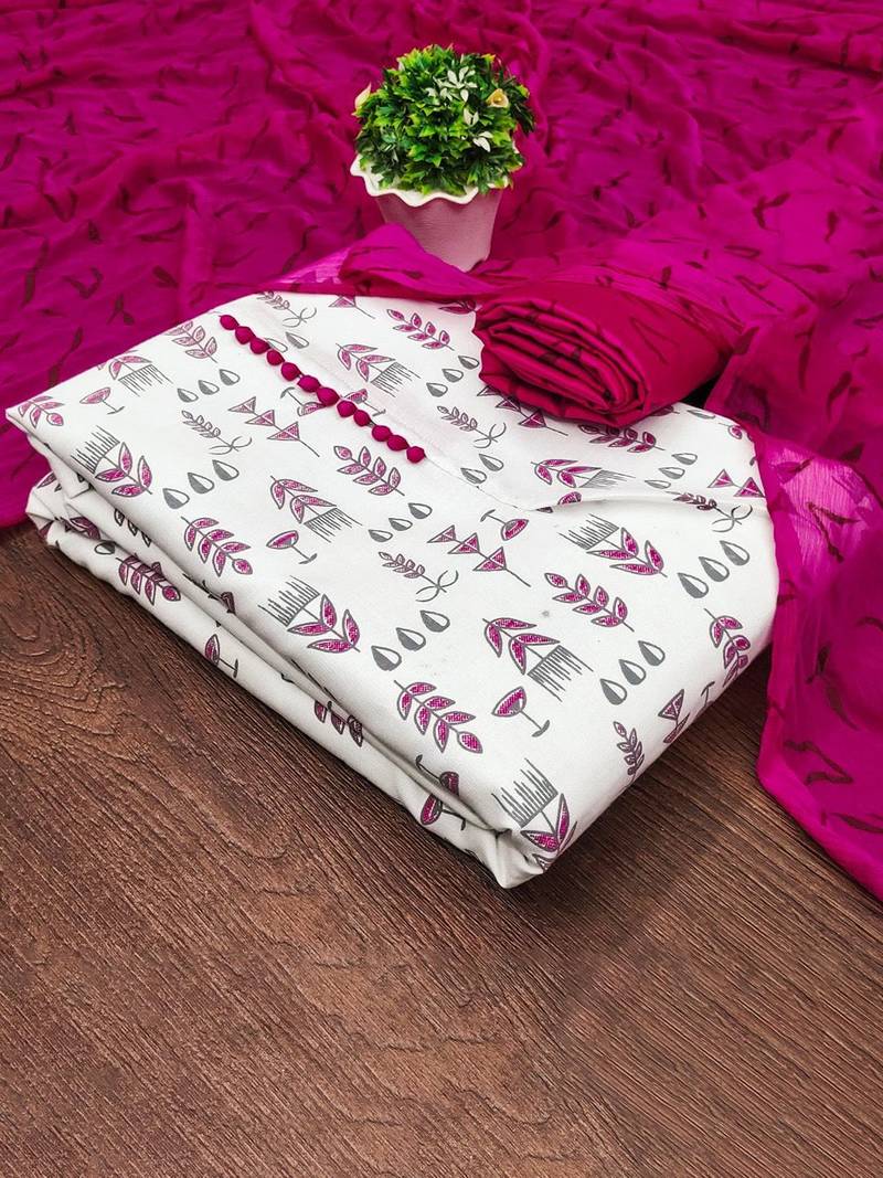 tribal printed cotton unstitched dress material