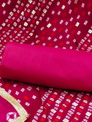 bandhani printed unstitched dress material 4