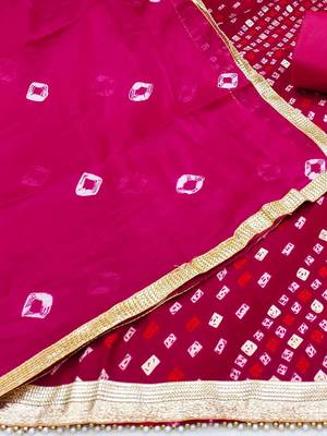 bandhani printed unstitched dress material 5