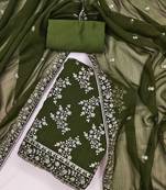 floral embroidered unstitched dress material