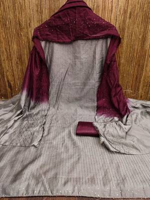 embroidered unstitched dress material 2