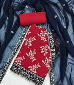 floral embroidered sequinned georgette unstitched dress material