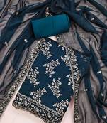 ethnic motifs embroidered sequinned unstitched dress material