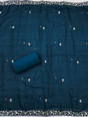 ethnic motifs embroidered sequinned unstitched dress material 4