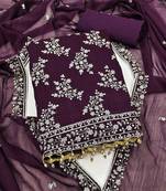 floral embroidered unstitched dress material
