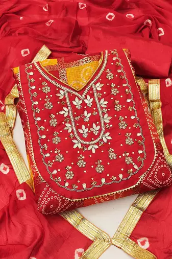 printed cotton unstitched dress material