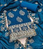 ethnic motifs embroidered sequinned unstitched dress material