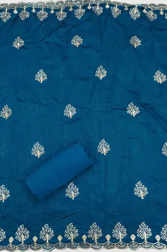 ethnic motifs embroidered sequinned unstitched dress material