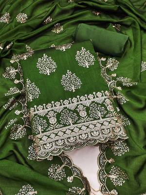 embroidered unstitched dress material 1