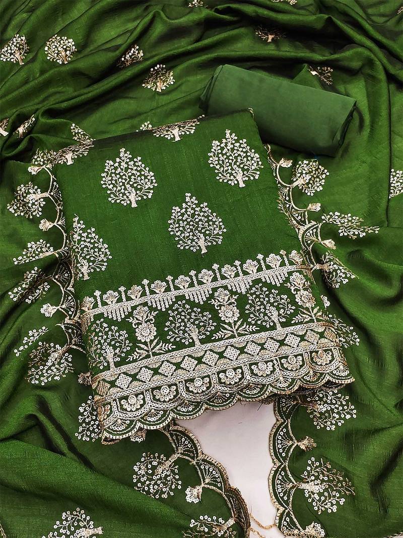 embroidered unstitched dress material