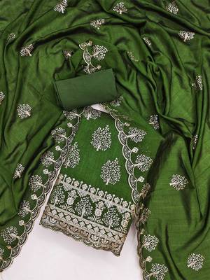 embroidered unstitched dress material 2