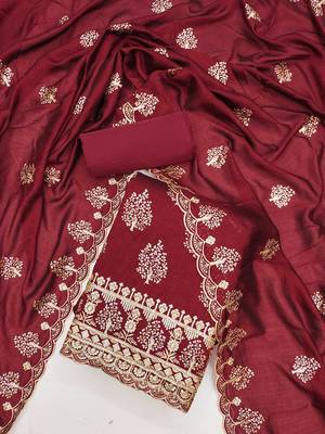 embroidered unstitched dress material 2