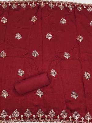 embroidered unstitched dress material 4
