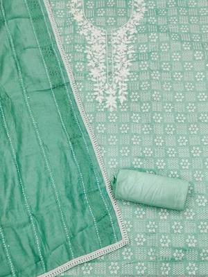 floral embroidered unstitched dress material 3