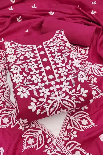 embroidered unstitched dress material