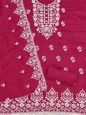 embroidered unstitched dress material 3