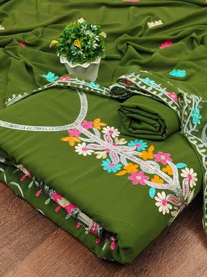 embroidered unstitched dress material 3
