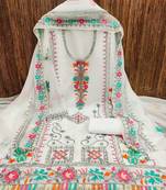 embroidered unstitched dress material