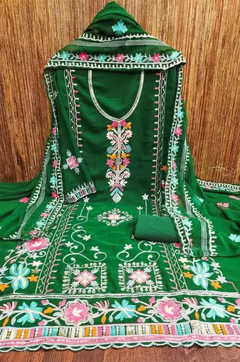 embroidered unstitched dress material