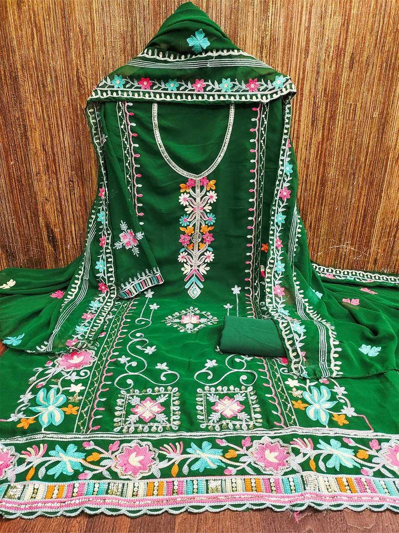 embroidered unstitched dress material