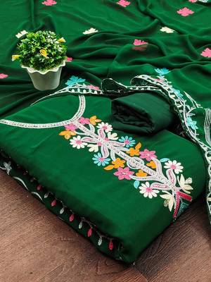 embroidered unstitched dress material 3